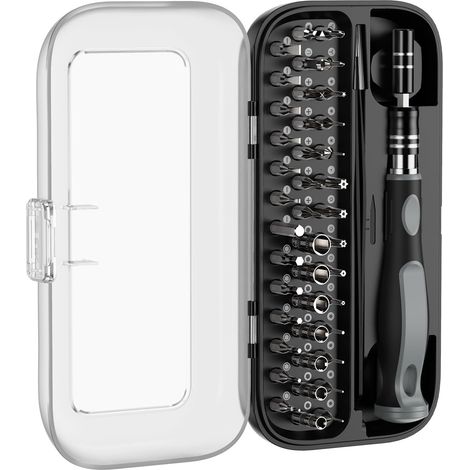 Kit de Tournevis de Précision, 48 en 1 Mini Tournevis Magnétique avec 41 Embouts, Kit d'Outils de Réparation Electronique avec Pince à Epiler et Tige d'Extension pour PC, Téléphone, Ordinateur (1/5)