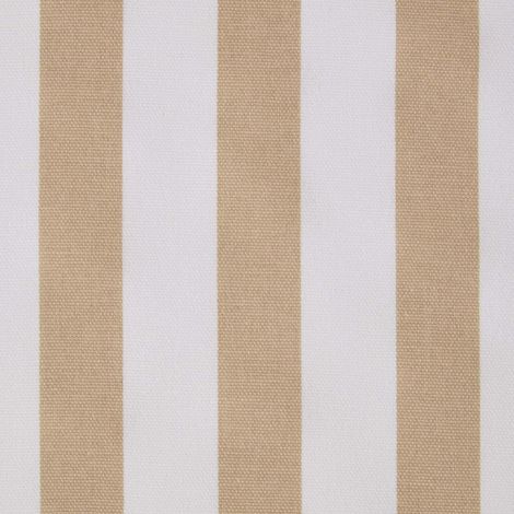 HOMESCAPES Pure Cotton Beige Thick Stripe Fabric 150 cm Wide