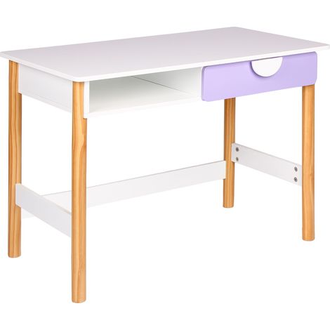 Bureau pour Enfants Mobili Rebecca Veluna 60x80x45 cm MDF Pin Blanc Violet (1/5)