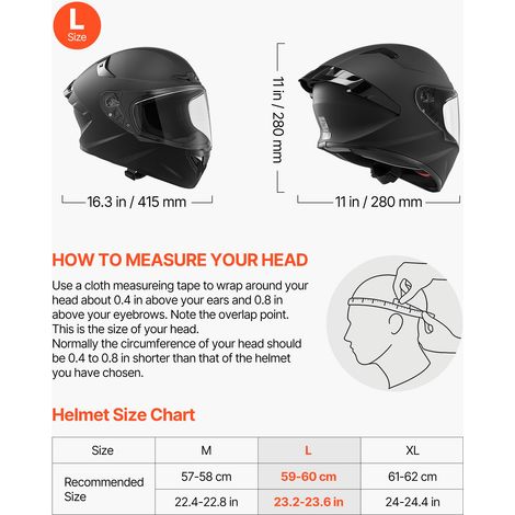 Casque Intégral Taille L, Casque de Moto Homologué DOT et ECE avec Visière Transparente, Protection pour Adultes Motocross Moto de… (1/5)