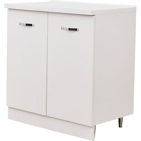 Mobile Base per Cucina Componibile Minimal Colore Bianco con 2 Ante 2 Scomparti (1/5)