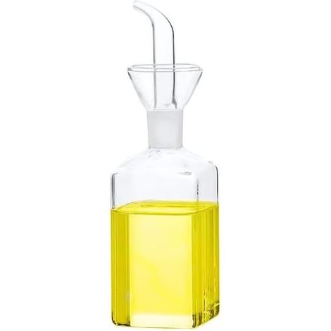 Bouteille en verre pour huile d'olive, doseur d'huile de cuisson, vinaigre, doseur avec bec verseur pour cuisine et barbecue (250 ml)