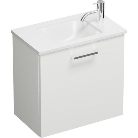 Burg Eqio Mineralguss-WT+WT-Unterschrank Weiß Hochglanz/Alpinweiß GRP95