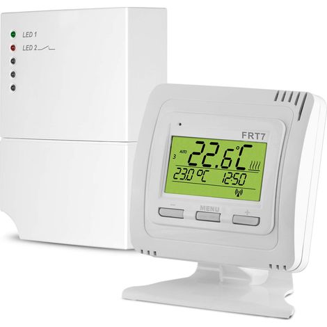 Set termostato ambiente wireless EOB FRT7B2 display chiaro con retroilluminazione (1/2)