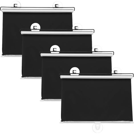 4Pcs Stores À Rouleau À Ventouses 40 x 66cm Store Rétractable Pour Fenêtre Latérale De Voiture Protégeant Contre Les Rayons L'Éblouissement Et La Chaleur, Pour Voiture Maison (1/5)