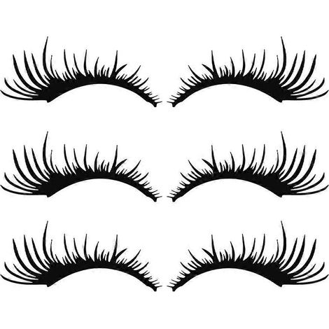 3 Paar schwarze Wimpern Autoaufkleber Autoscheinwerferaufkleber Fahrzeugdekoration-25X111CM-Black (1/3)