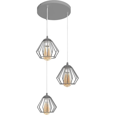 Helam AGAT Plafonnier Suspendu Cluster Gris 38cm