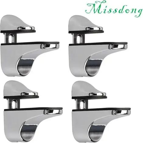 Support D'étagère en Verre Réglable, 4 Pcs Support D'étagère en Verre, Pince en Verre à Fixation Murale, Support pour Étagères en Verre (1/5)