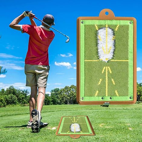 Golf Practice Mat for Swing Detector Hitting, Premium Golf Impact Mat, Golf Practice Mat with Path Return