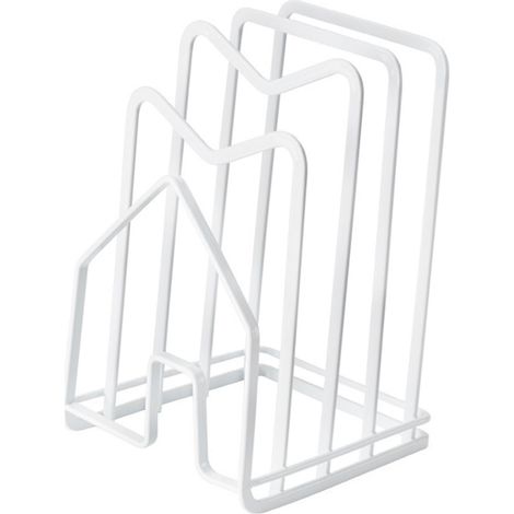 Aufbewahrungsständer für Schneidebretter, multifunktionaler Deckelhalter für Töpfe und Pfannen, aus Eisen, gute Belüftung, Küchenarbeitsplatten-Organizer, weiß, Standardgröße (1/5)