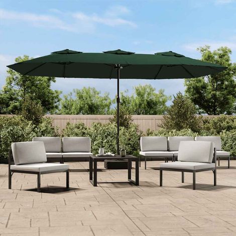 vidaXL Sombrilla doble verde 449x265 cm (1/5)