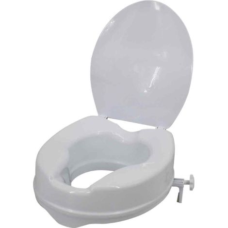 1 Rehausseur de toilette, hauteur 100 mm, siège surélevé en PP, verrouillage par tige à vis, pour personnes âgées et handicapées (1/5)