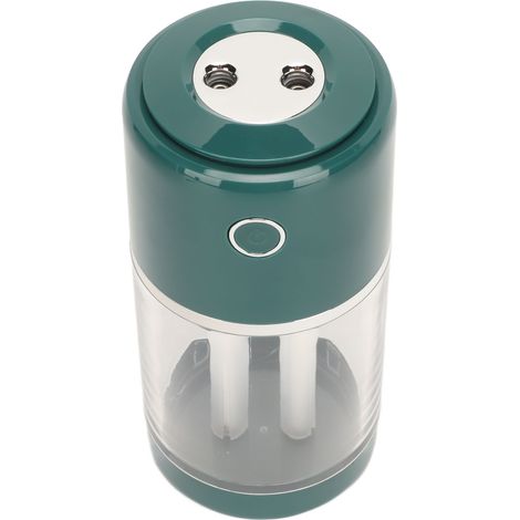 Humidificateur USB portable 520ml, humidification rapide, arrêt automatique, deux modes de brumisation, idéal pour voyages, design compact vert. (1/5)