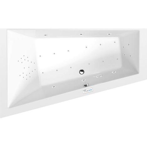 Baignoire balnéo TRIANGL L, 180x120x50cm, Highline Hydro-Air, chrome (1/4)