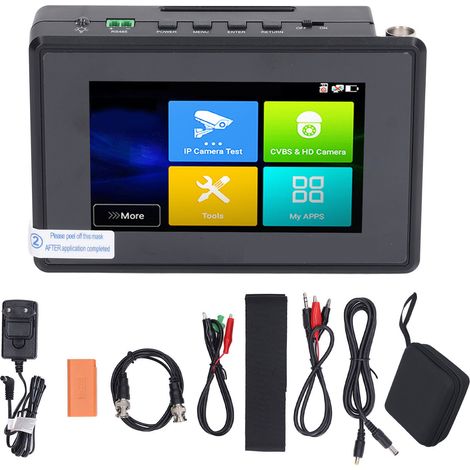 Testeur de caméra IP 5 en 1, moniteur vidéo analogique HD, Kit de test de surveillance des câbles réseau, prise ue 100-240V (1/5)