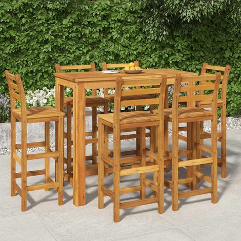Ensemble Table et Chaise de Jardin 7 pcs - Ensemble Table à manger + 6 chaises Bois d'acacia solide BV319123 - BonneVie (1/5)