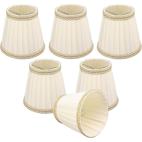 Lot de 6 abat-jours à clipser pour lampes de table, lampadaires et lampes de chevet, 90 x 140 x 130 mm, pour lustres, ampoules E14, accessoires d'éclairage (1/4)