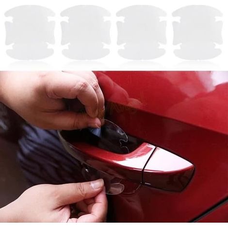 Autocollants - Universels - Lot de 4 - Protections de porte - Blanc - Film auto-adhésif (1/4)