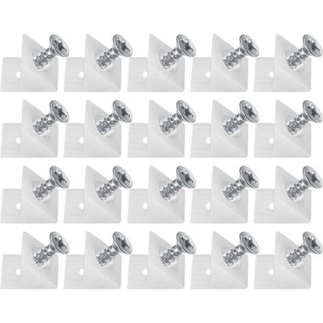 20 Pièces Cales en Plastique pour Meuble Tiroir, Équerre De Fixation, Connecteur Arrière Stabilisateurs, Fond de Tiroir Connecteur avec Vis, pour Réparer Affaissement Étagère Meuble (1/5)
