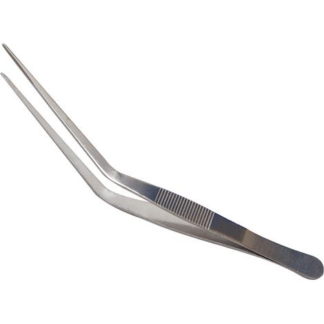 Pinzas de acero inoxidable de 200 mm de largo, utensilios de cocina profesionales para servir alimentos.
