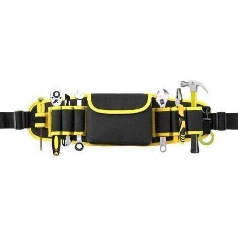 Sangle porte-outils professionnelle – Réglable, organisateur d'outils d'électricien/de jardin, jaune (1/5)
