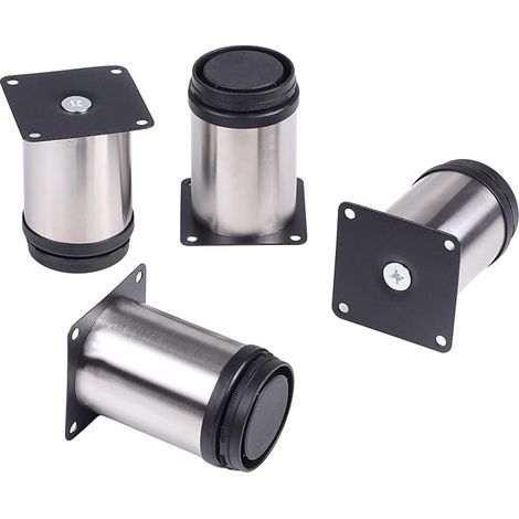 Lot de 4 Pieds de meubles de hauteur réglable en acier inoxydable pour canapé table armoires - 8cm (1/5)
