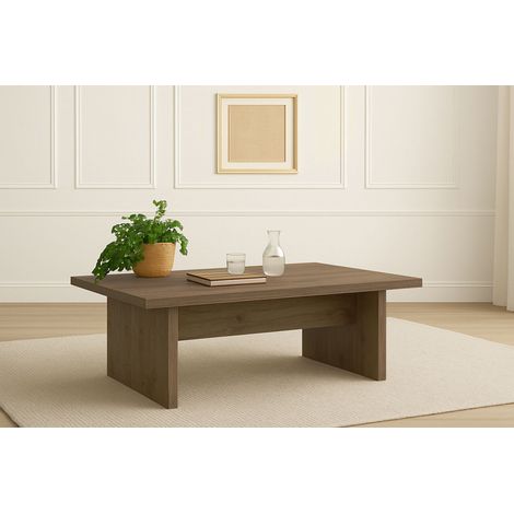 BOBOCHIC - Table basse 120 cm LOANA effet bois Marron foncé (1/3)