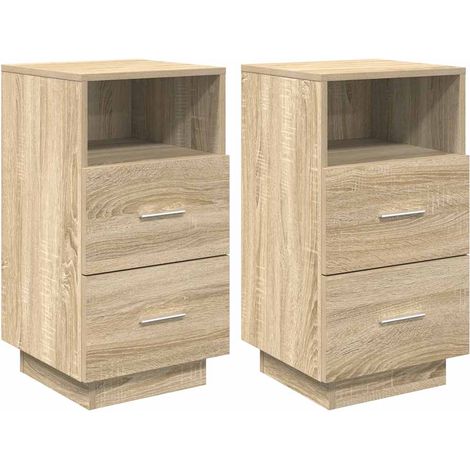 Maison Exclusive - Comodini 2 pz con 2 Cassetti Rovere Sonoma 36x36x68 cm