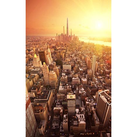 Tableau urbain new york coucher de soleil sur manhattan - 50x80 cm (1/5)