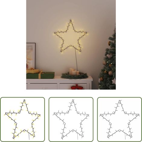 vidaXL Luces de Navidad Silueta de Estrella 80 LEDs blanco cálido (1/5)