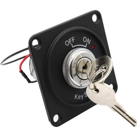 12V 10A Gleichstrom-Zündschalter mit 2 Positionen, schlüsselbetätigter Ein-/Ausschalter mit Bedienfeld + 2 Schlüsseln (1/5)