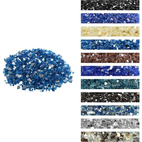 Verre de Feu pour Braséro, 4,5 kg, Pierres en Verre pour Foyer à Gaz, 12,7 mm, Sans Fumée, Réfléchissante, Pierres Décoratives Résistantes pour Cheminée Gaz, Intérieur, Extérieur, Bleu Pacifique (1/5)