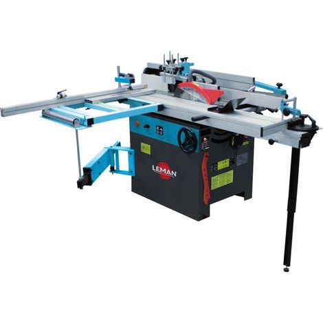 Leman – Combiné machine à bois 5 fonctions 310mm 3800W triphasé – Dégauchisseuse-raboteuse pour bois dur – COM310T