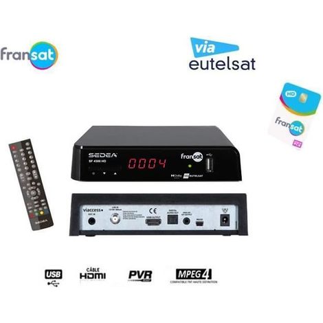 SEDEA RÉCEPTEUR SATELLITE FRANSAT – SF 4300 HD (EUTELSAT 5° OUEST) (VENDU AVEC CARTE)