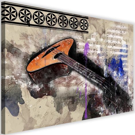 Tableau sur toile Guitare Abstraite Multicolore 60x40 (1/5)