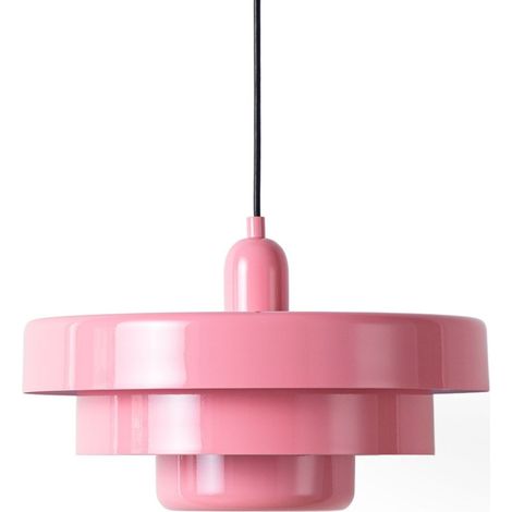 Barcelona Led – Suspension E27 rose – Abat-jour métallique 3 niveaux – Hauteur réglable – Pour salons et restaurants