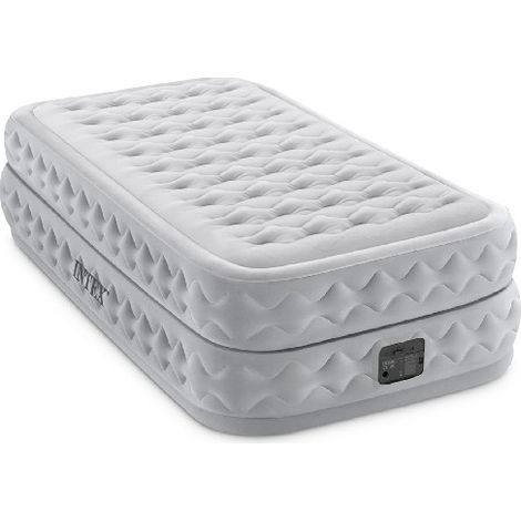 INTEX Colchón individual Supreme Air-Flow - Cama hinchable de aire - para interior - PVC - Gris - 99x191x51 cm (1/4)