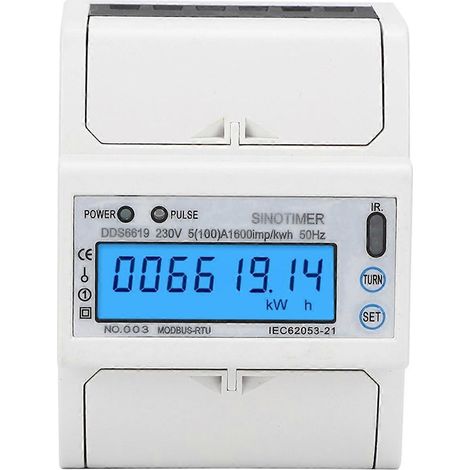 Compteur d'énergie monophasé DDS6619-014, montage sur rail DIN 4 pôles, affichage LCD, compteur électronique de puissance