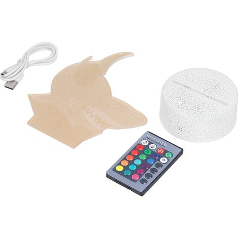 Veilleuse 3D Animaux Océaniques, 16 Couleurs Changeantes, 4 Modes d'Utilisation, Lampe Tactile 3D pour Chambre d'Enfant, Cadeau (1/5)