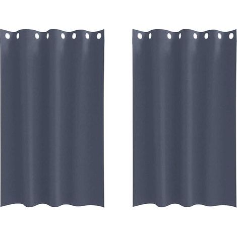 Rideaux occultants avec anneaux de suspension, 2 pièces, gris anthracite, 175 x 140 cm (1/4)