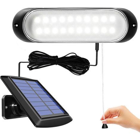 Lampe Solaire Suspendue d'intérieur d'extérieur IP65 étanche 20LED d'appentis avec String Control pour Jardin, Garage, Chemin [ A+++] (1/5)