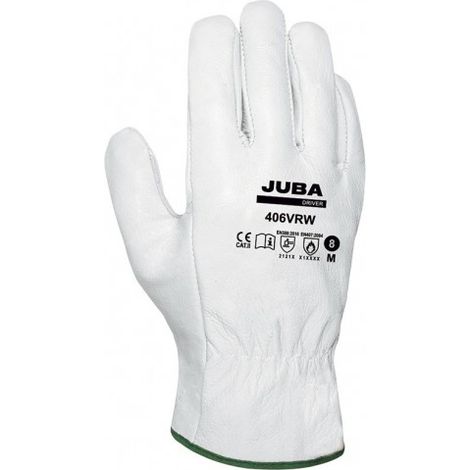 406VRW/9 GUANTE PIEL FLOR VACUNO PULGAR DE ALA VERSION ECONOMICA COLOR NATURAL T-9 - JUBA
