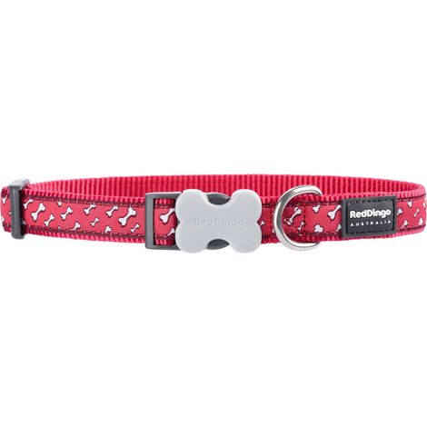 Collier chien Red Dingo Fantaisie Rouge Os Taille : T1