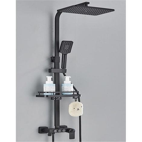 Ensemble de douche mitigeur thermostatique intelli Système de douche de salle de bain à affichage numérique, ensemble noir de robinet de douche thermostatique, robinet de douche à effet pluie moderne (1/5)