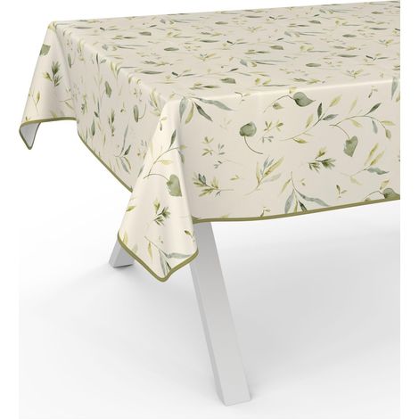 Nappe en Toile cirée - Lavable, imperméable - pour Table de Jardin - 200 x 140 cm - avec Ourlet (bordée) - Motif Floral Canadien (1/5)