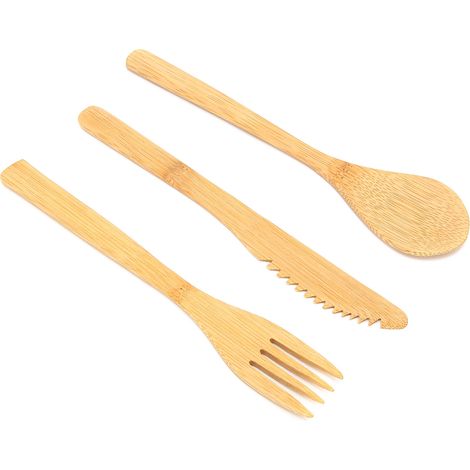 3-teiliges japanisches Besteckset: Gabel, Löffel, Messer, Geschirr für Küche und Haushalt (1/5)