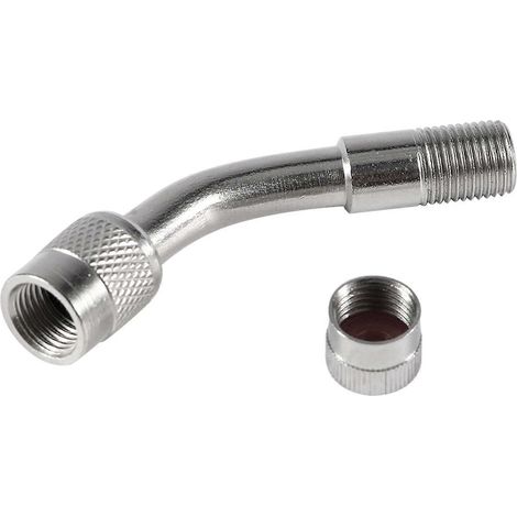 Valve de pneu courbé à 135°, nickelé, adaptateur d'expansion pour tube de pneu de moto et voiture, raccord en métal résistant. (1/4)