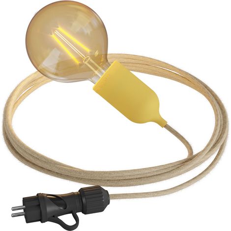 Creative Cables – Snake Eiva Pastel, tragbare Außenleuchte, 5 m Textilkabel, wasserdichte Lampenfassung (IP65) und Stecker (1/4)