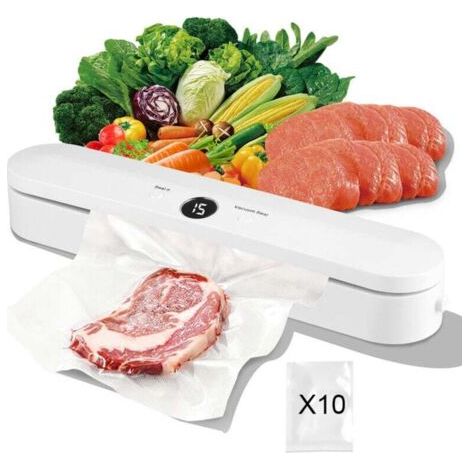 Machine Sous Vide, Machine Sous Vide Alimentaire, Compris 10pcs Sacs et pour Aliments, Viandes, Nourriture Sèche, Humide et Fraîche,OUYLAF (1/4)