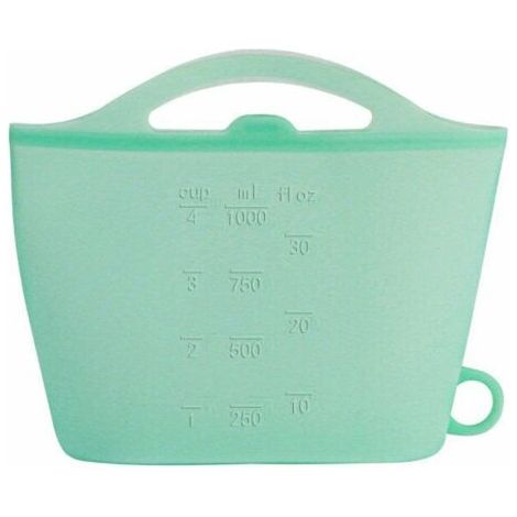 BUNTHAUS Sacs zippés en silicone,sacs en silicone pour aliments ou ustensiles, sacs de congélation réutilisables - 1000ml - vert